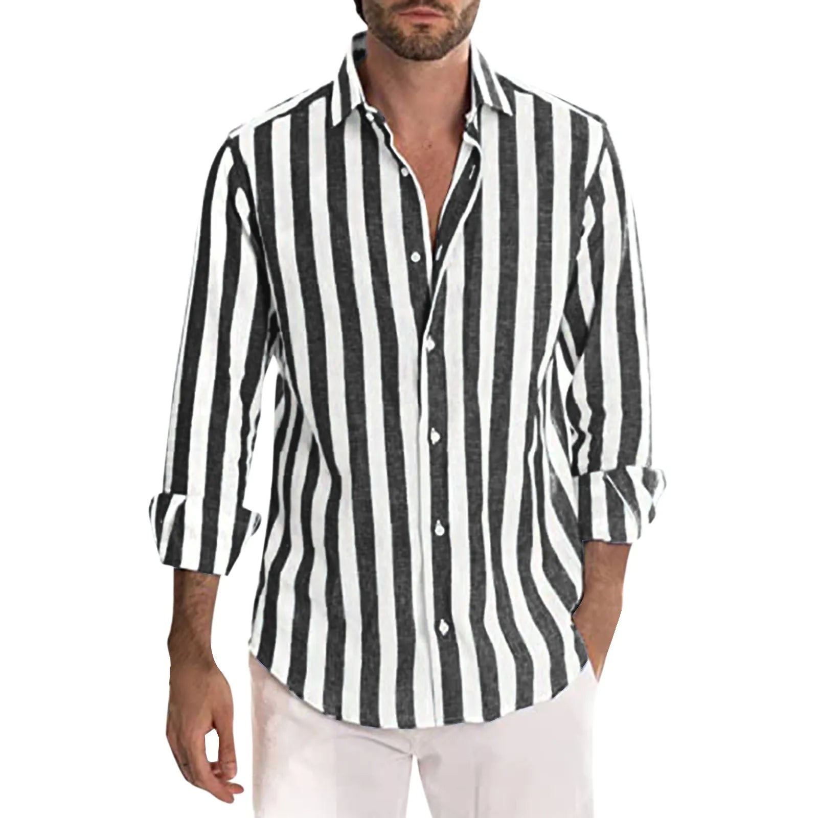 EASY - Camicia di Lino a Righe